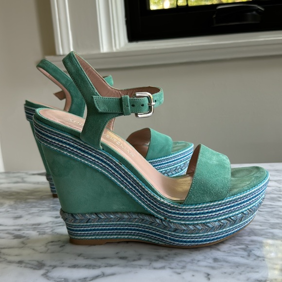 Stuart Weitzman Turquoise wedges brand new size 39 - Picture 3 of 7